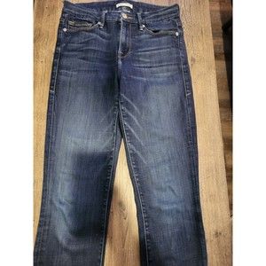 Good American Jeans Womens 2/26 Good Legs Crop Skinny Dark Wash Stretch Denim